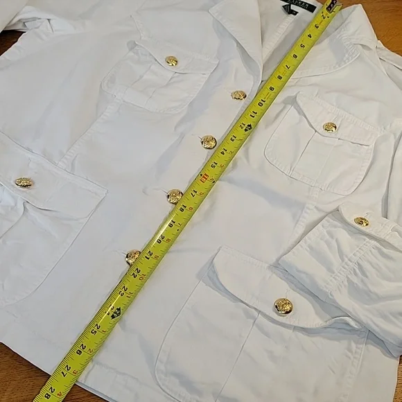 Ralph Lauren White Denim Jacket Womens Size 2X - Picture 5 of 10